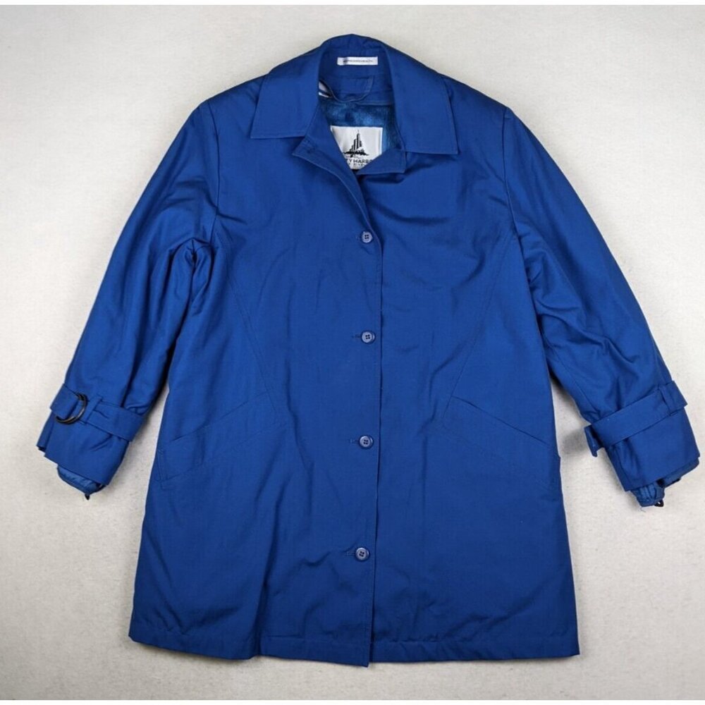 VINTAGE WOMEN'S BLUE JACKET COAT - REMOVABLE LINER - MISTY HARBOR - SIZE 12